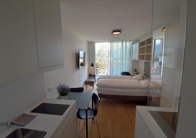 1-Zimmer-Studio zur Selbstverpflegung im angeschlossenen Apartmenthaus