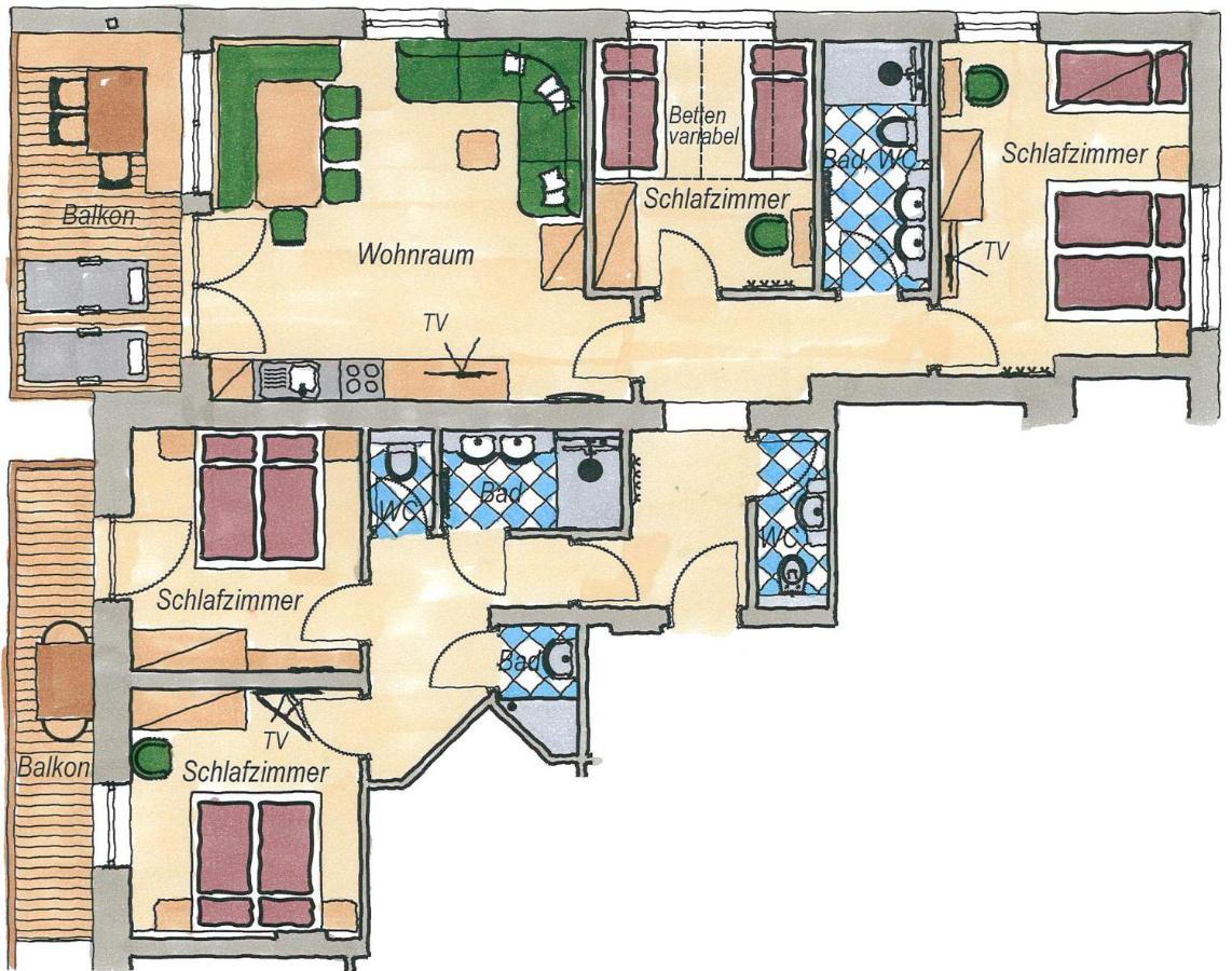 Apartment mit 4 Schlafzimmern