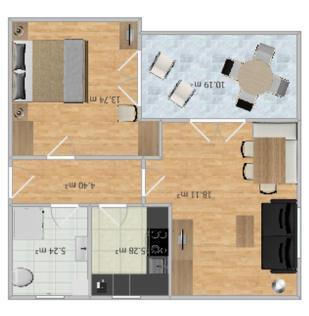 Apartment mit 1 Schlafzimmer