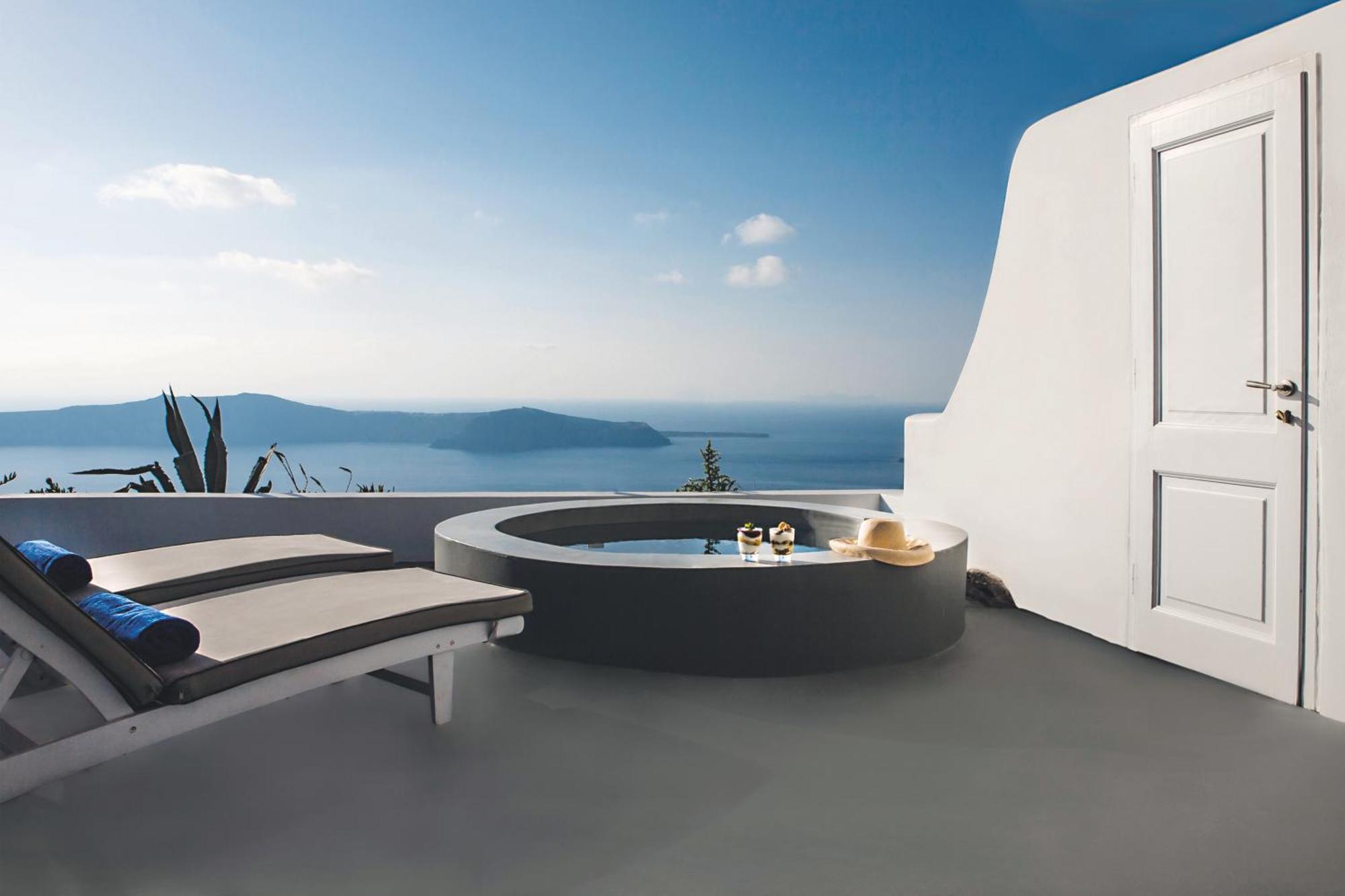 Doppelzimmer Honeymoon mit Blick auf die Caldera