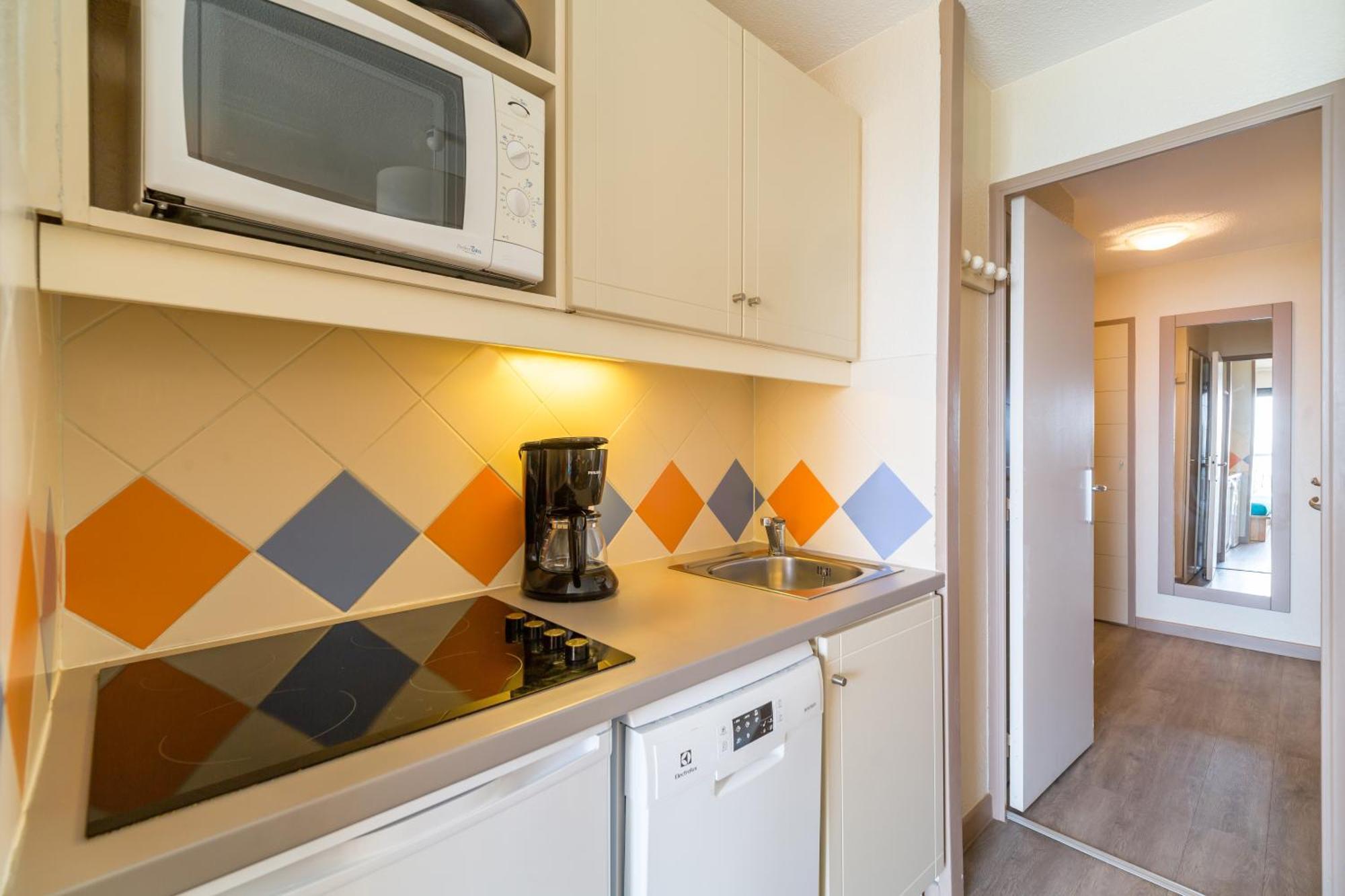 Studio mit Schlafnische und Terrasse oder Balkon (5 Personen) – Meerblick