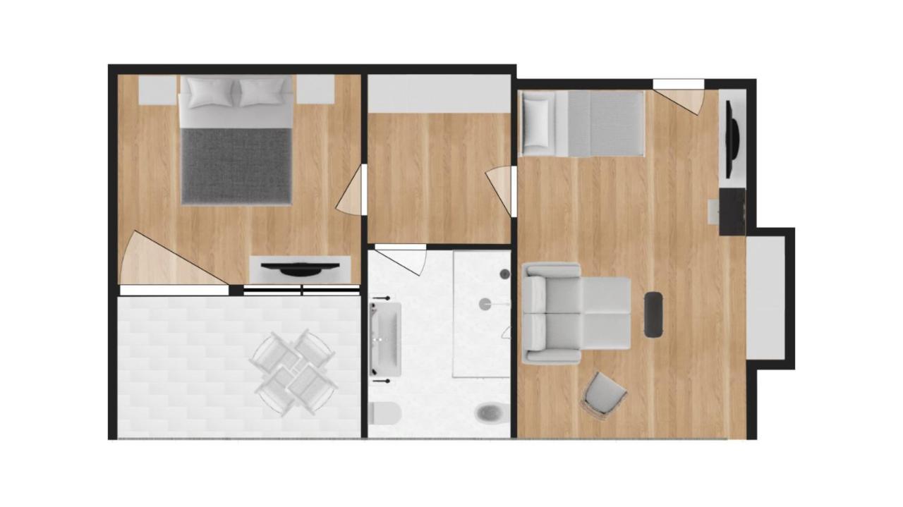 Deluxe Suite mit 2 Schlafzimmern und seitlichem Meerblick