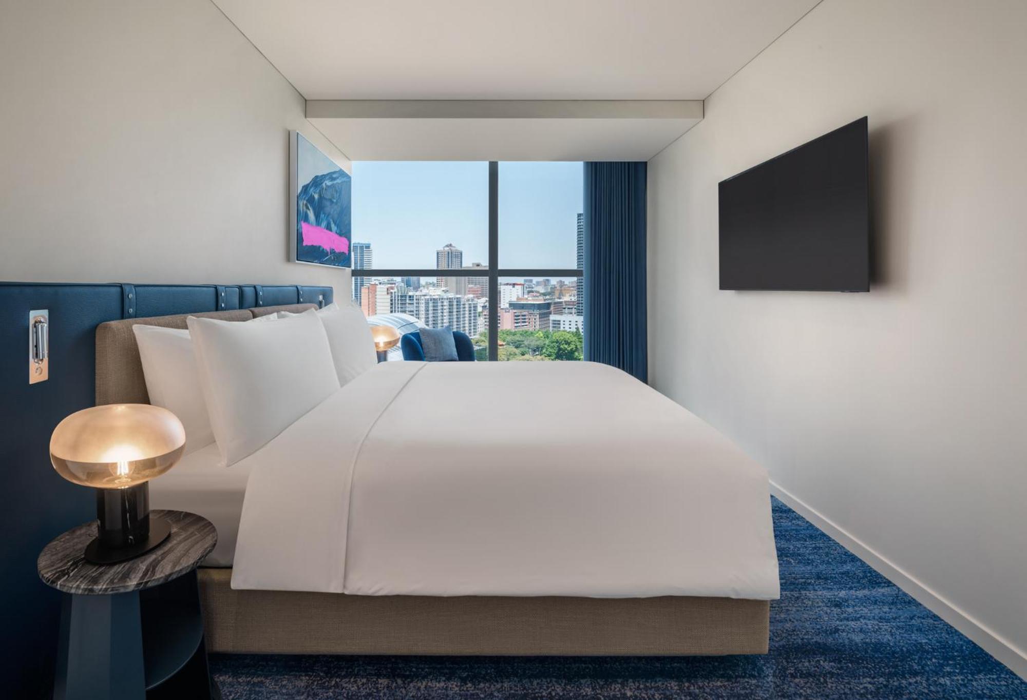 Deluxe-Studio, Studio, Schlafzimmer 1: 1 Kingsize-Bett, Schlafzimmer 2: Kingsize-Bett – Stadtblick