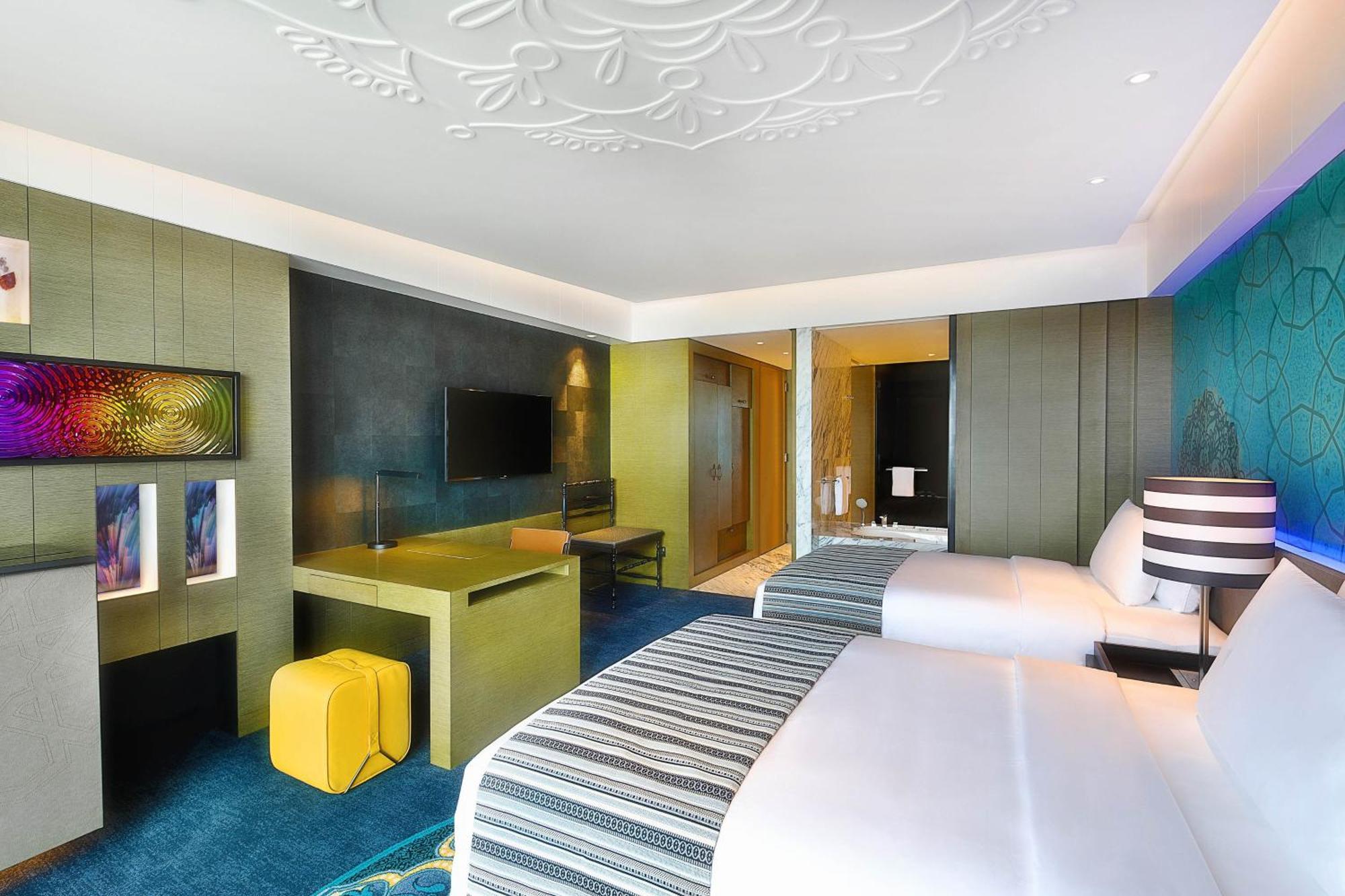 Spektakuläres Zimmer mit 2 Doppelbetten, Gartenblick, Poolzugang, Balkon