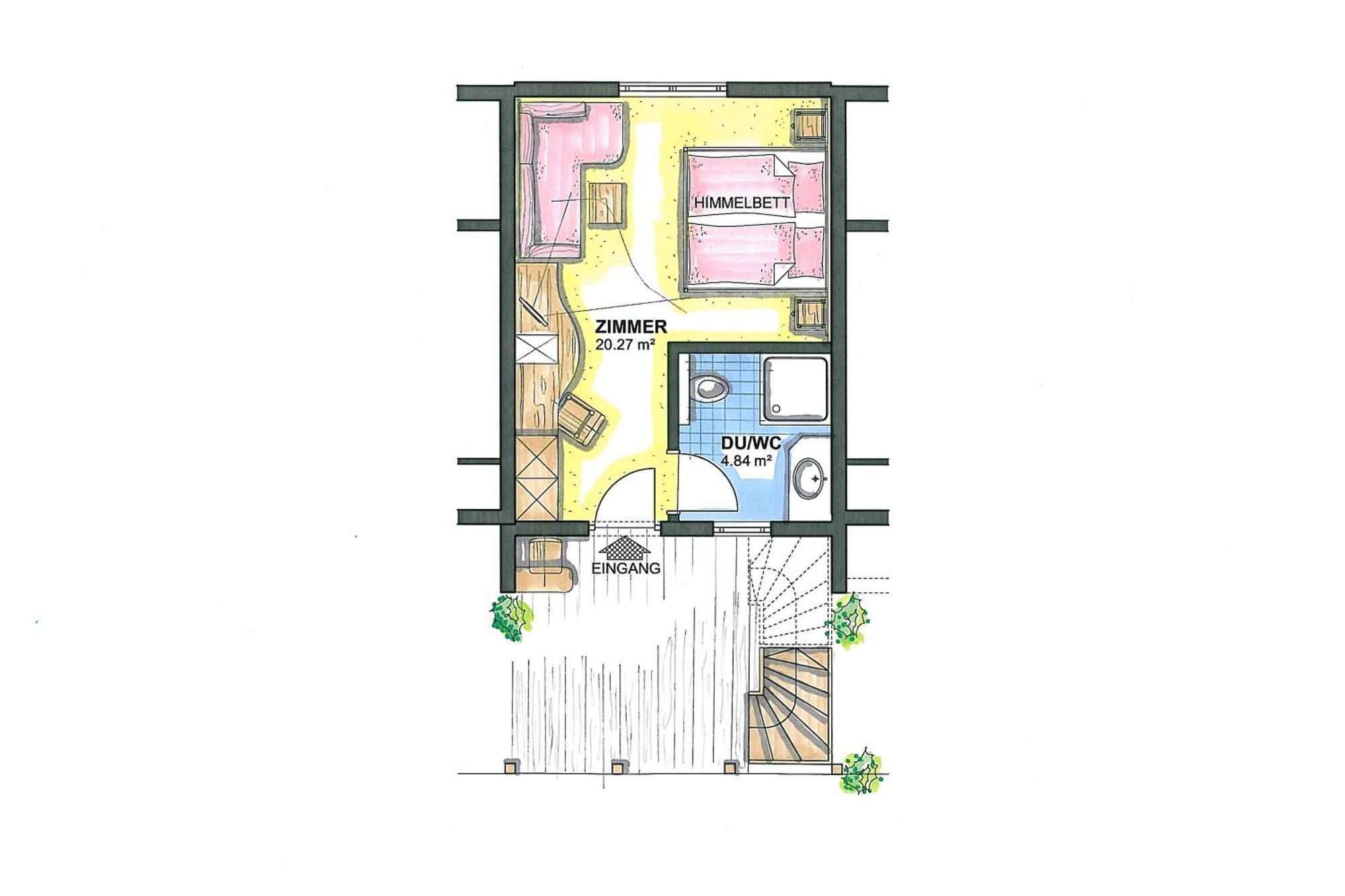 Doppelzimmer mit Patio