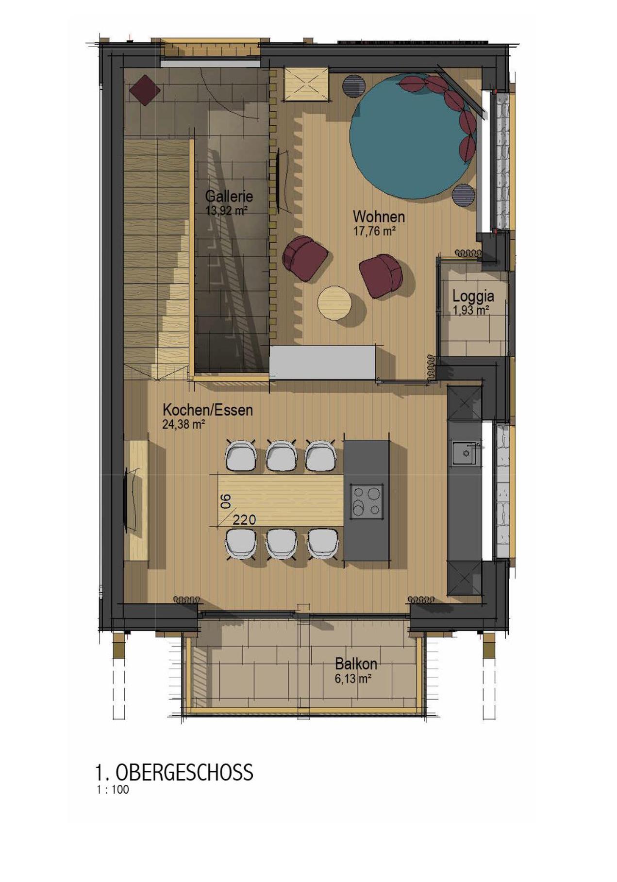 Chalet mit 3 Schlafzimmern