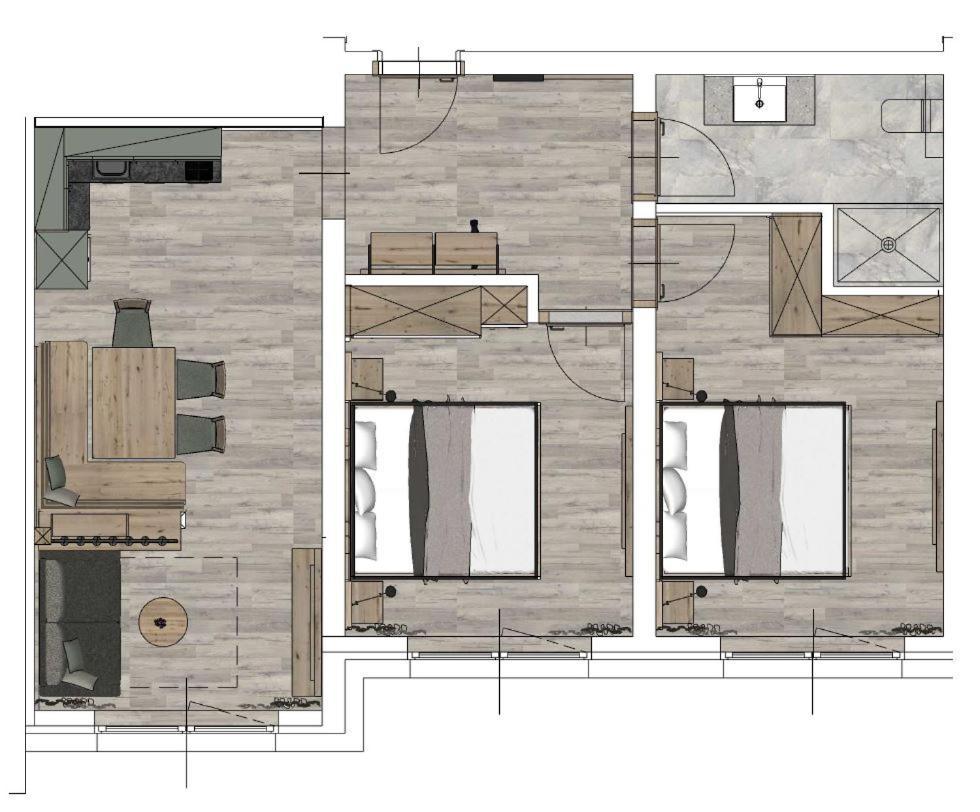 Apartment mit 2 Schlafzimmern und Balkon
