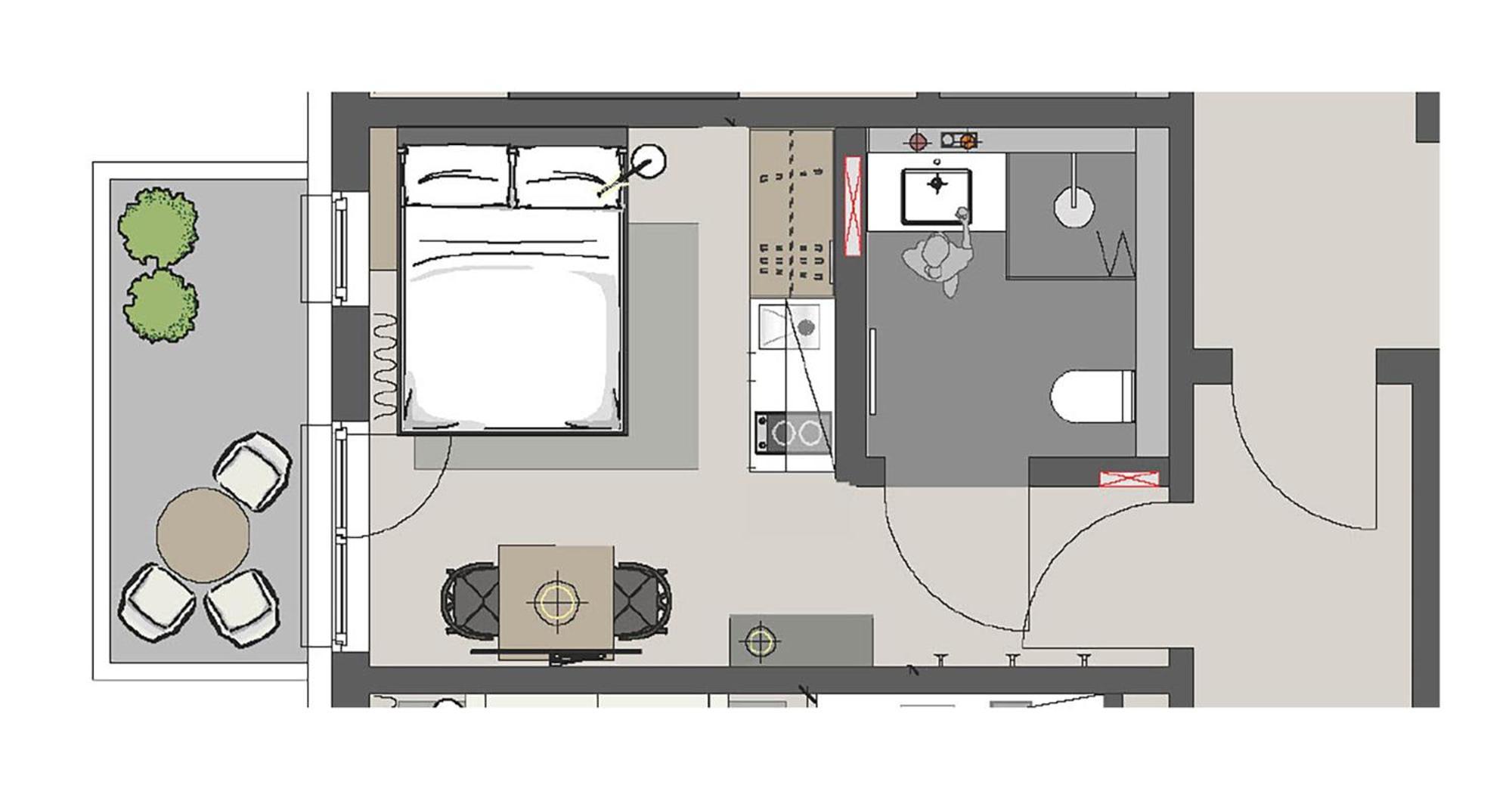 Apartment mit Balkon