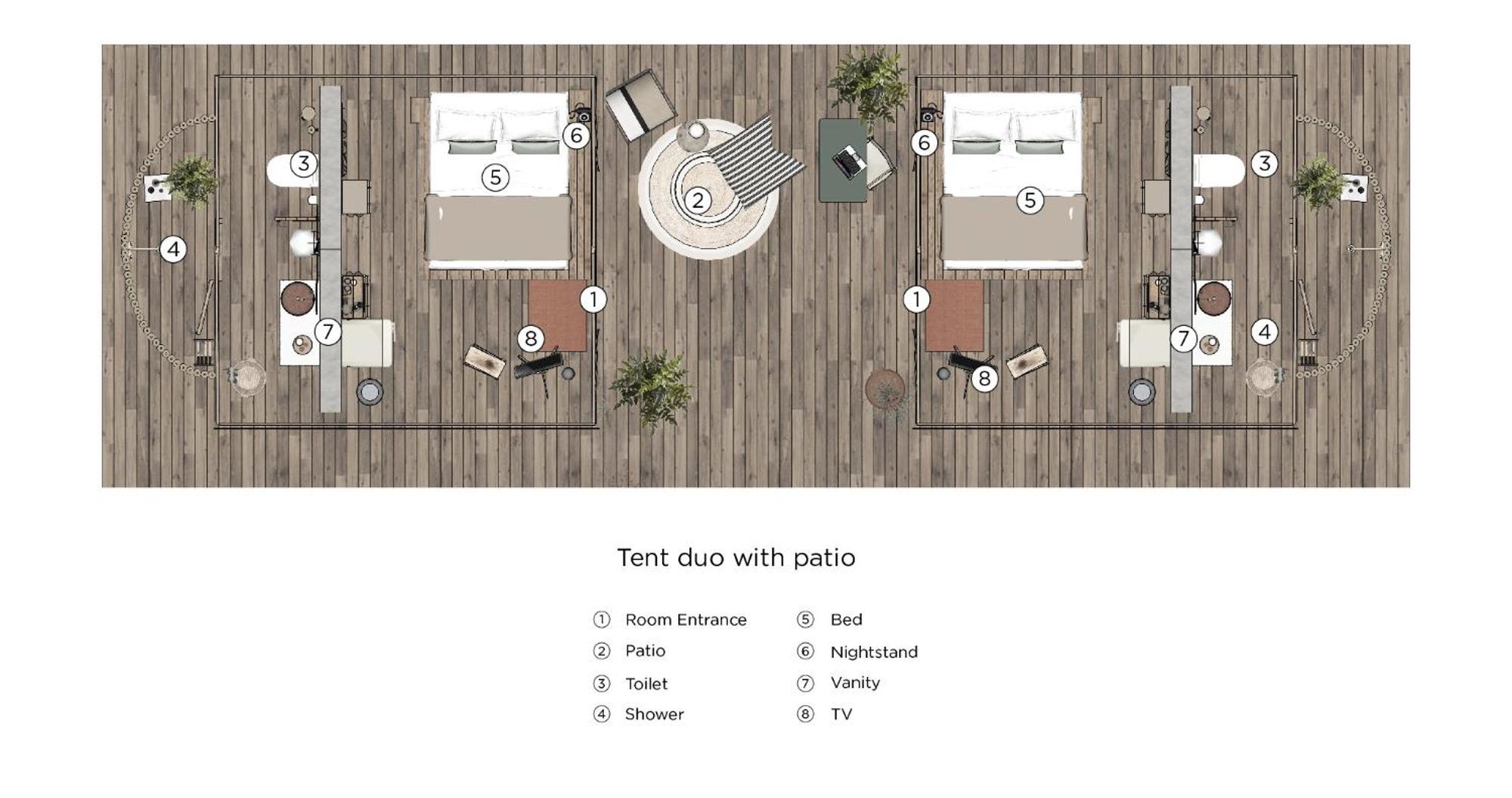 Zelt Duo mit Patio