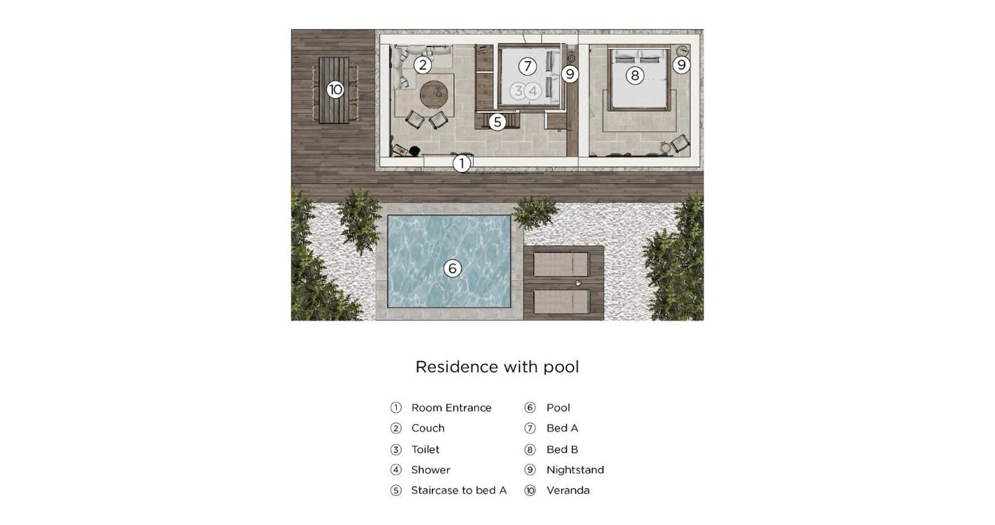 Unterkunft mit Garten und eigenem Pool