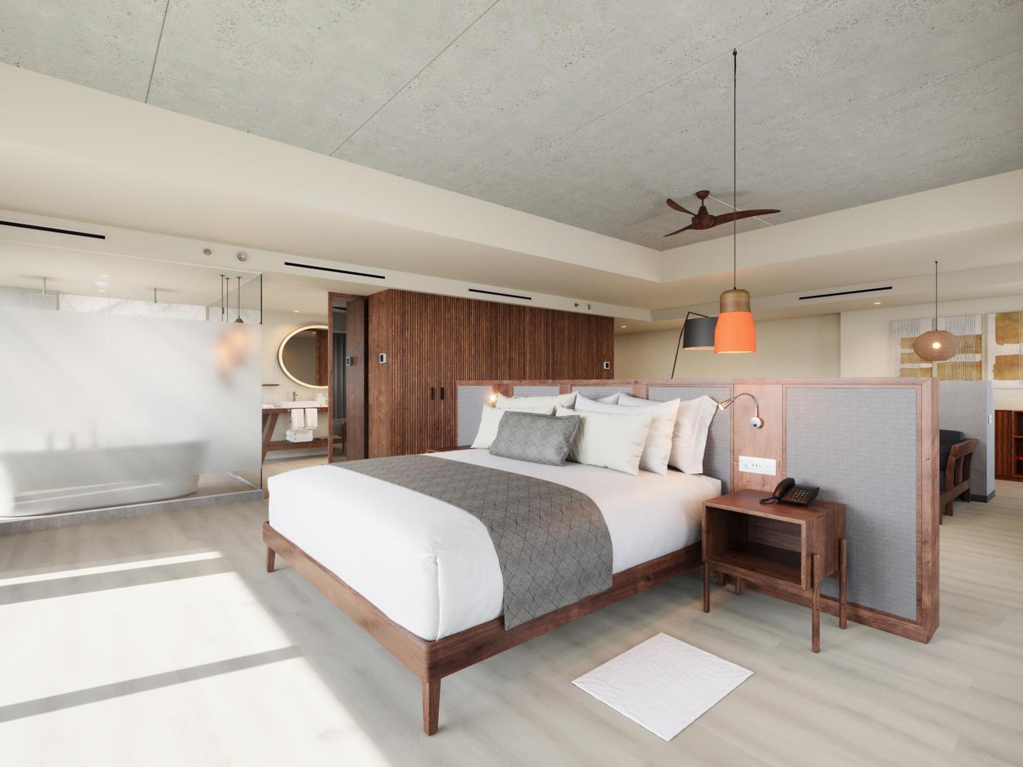 Vantage Club Master Suite mit Kingsize-Bett und Blick auf die Bucht