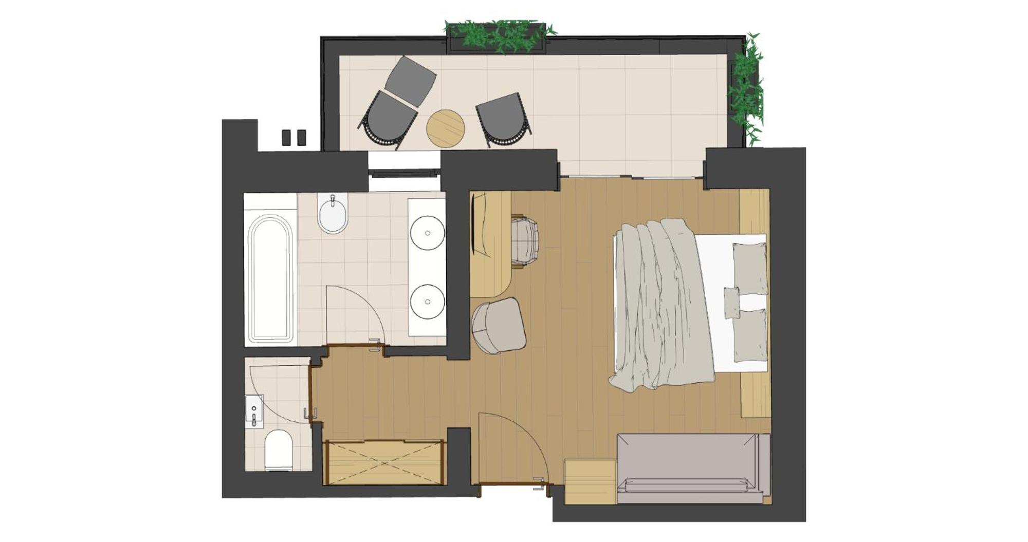 Doppelzimmer mit Balkon