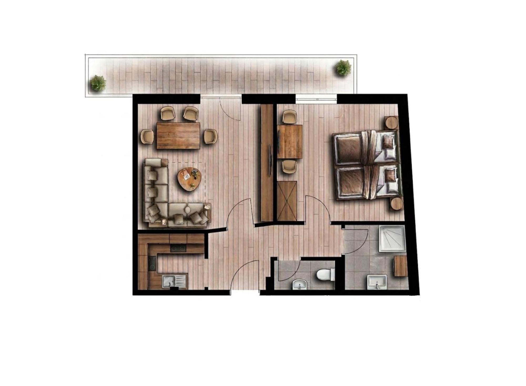 Apartment mit 1 Schlafzimmer