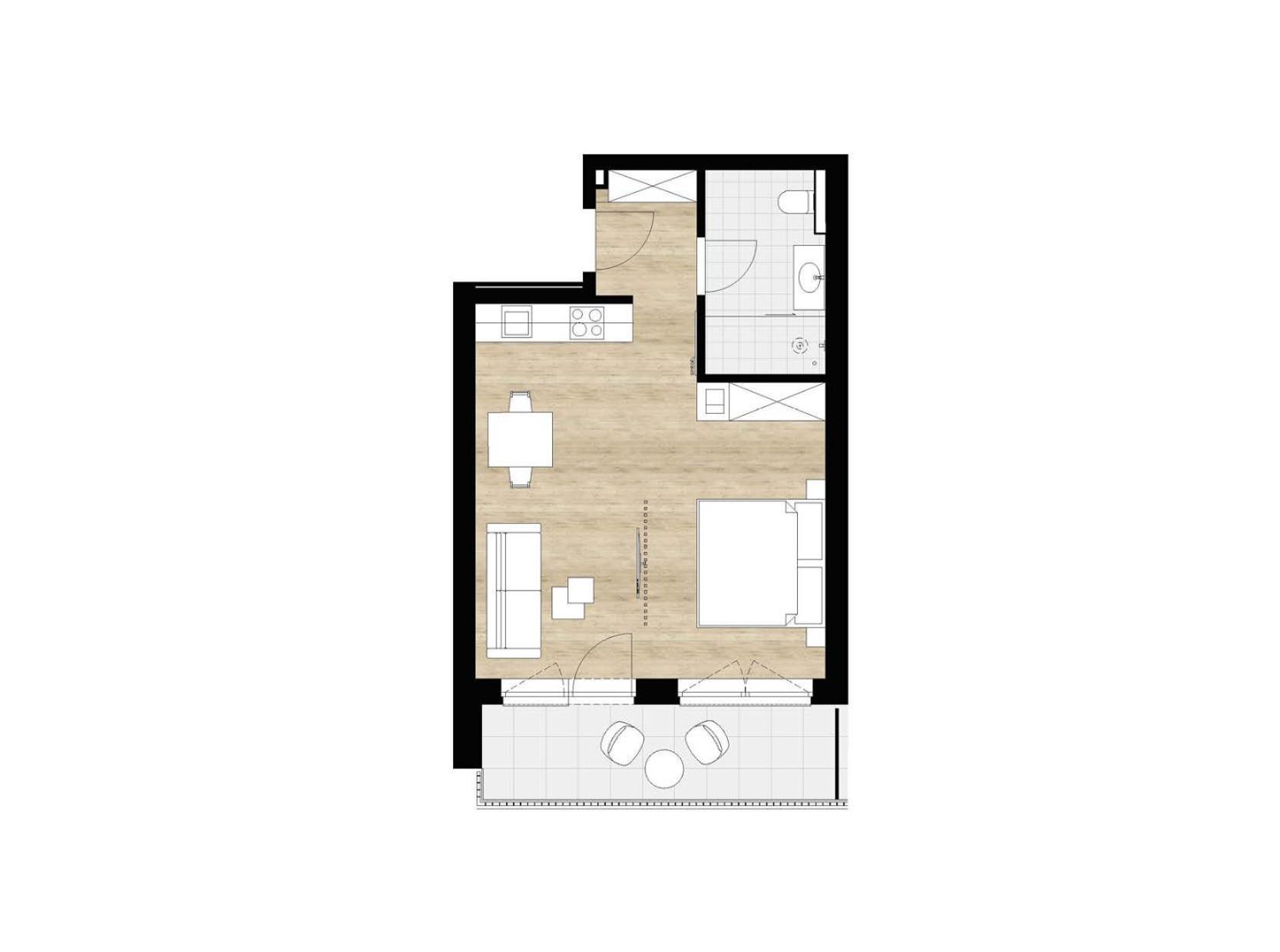 Apartment mit 1 Schlafzimmer