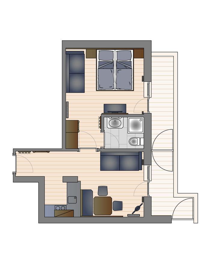 Apartment mit Balkon