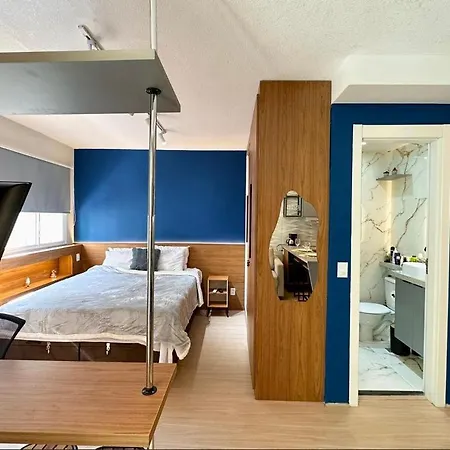 Studio Com Varanda, Para 4 Pessoas, Cozinha Completa, Enxoval, Wi-Fi, Piscina , Sauna E Rooftop, Centro Proximo A Vlt E 20Min De Copacabana-3