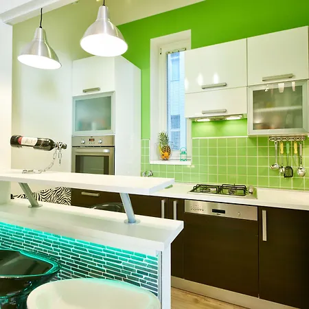 Studio Apartment Green Wall-3