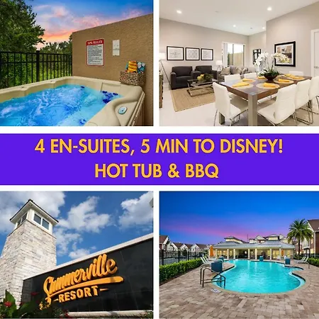 4 Bedroom 4 Ba Deluxe Villa 5 Min To Disney Family Getaway-3