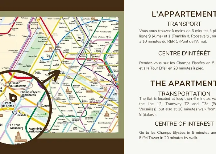 Champs Elysees!Montaigne, New Luxurious 6Pers Flat Paris