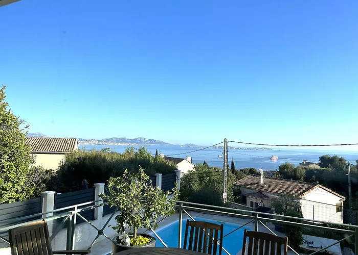 Maison Entierement Climatisee Vue D'Exception Mer Et Rade De Marseille Avec Piscine 8 Personnes