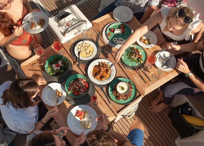 Luxury Sailing Cruises In Athens With Traditional Greek Cuisine And Drinks