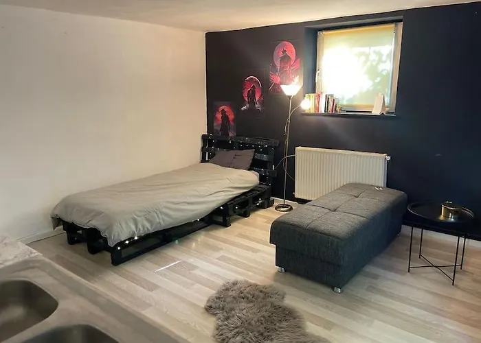 Pallet Bed With Lights Small Studio Cluj-Napoca
