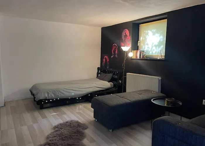 Pallet Bed With Lights Small Studio Cluj-Napoca