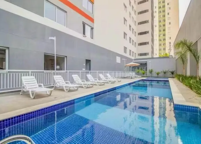 Ferienwohnung Loft Com Ar Condicionado E Piscina A 86 Metros Do Metro Bras São Paulo