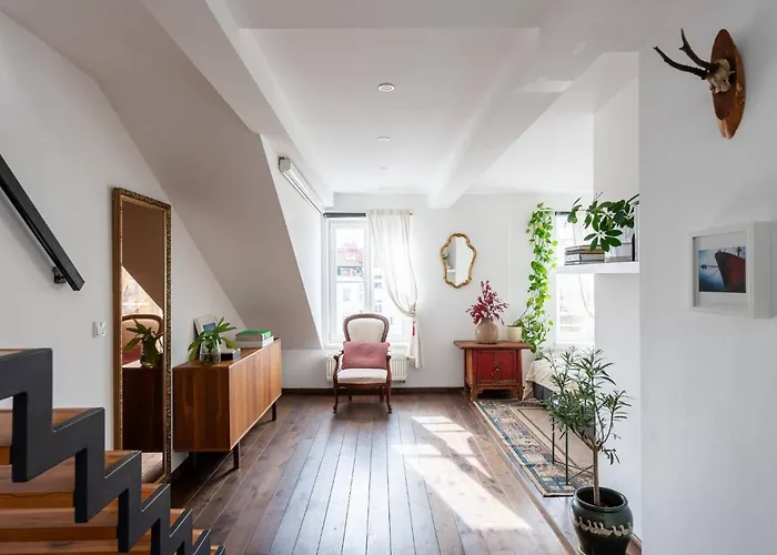 Charming Prague Apartment In Vrovice With Roof Terrace