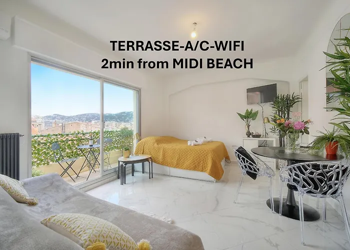 Lumineux Studio Terrasse, Clemenceau-Cannes Centre A0B192
