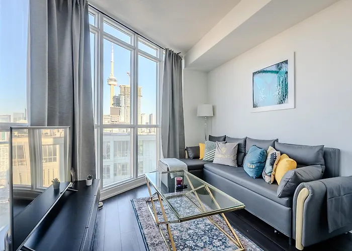 48Th Floor Cn Tower View 1 Bedroom Condo Iceboat Terrace Downtown Toronto
