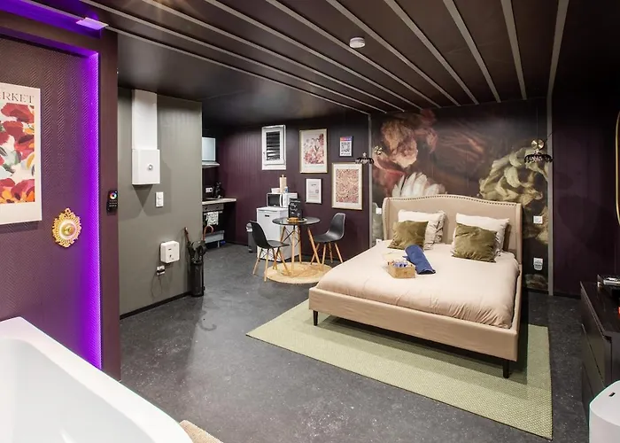 Deluxe Studio, Dark Floral, Jacuzzi, Parking Gratuit, Mulhouse Centre