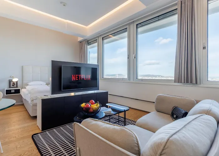 Ferienwohnung Skyline View - Gym - Restaurant - Parking Wien