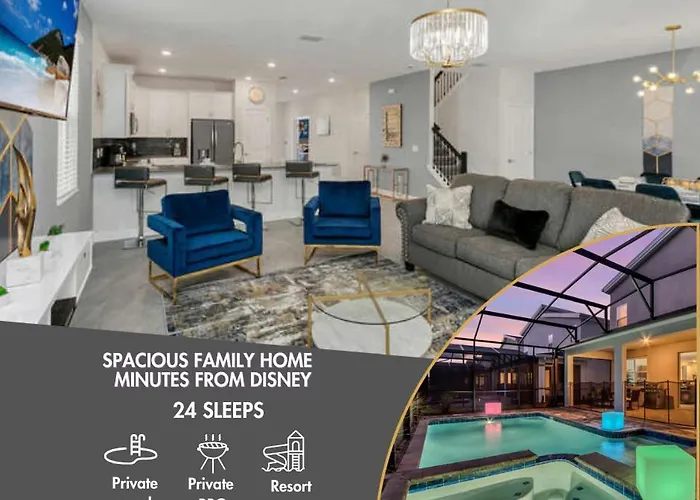 Amazing Family Home 8Min Disneyworld Pool/Spa Sleeps 24 Kissimmee