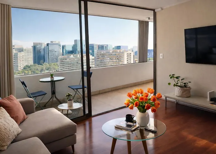 Ferienwohnung Departamento Con Vista Mas Piscina Y Estacionamiento Al Lado Parque Arauco Santiago de Chile