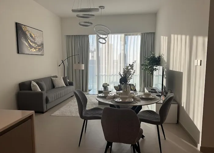 Harmonizing Apartment 1Br With A Balcony In Grande Dubai