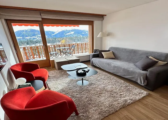 Superbe Appartement Avec 2 Chambres Avec Vue Imprenable Sur Les Alpes Crans-Montana