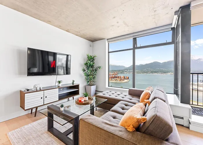 Mountain-View Masterpiece Trendy 2-Bedroom In Vibrant Vancouver