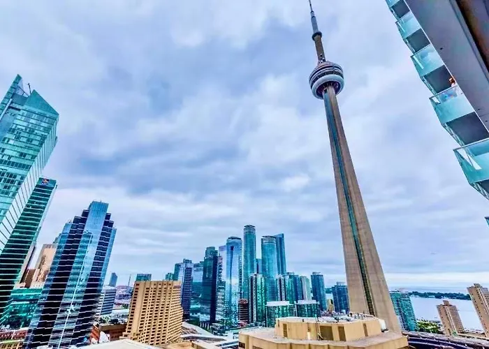 Cn Tower And Rogers Centre View And Central Island Lake View Toronto